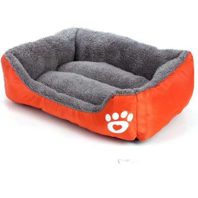 Hot Sale Pet Bed Washable Paw Print Soft Rectangle Dog Kennel