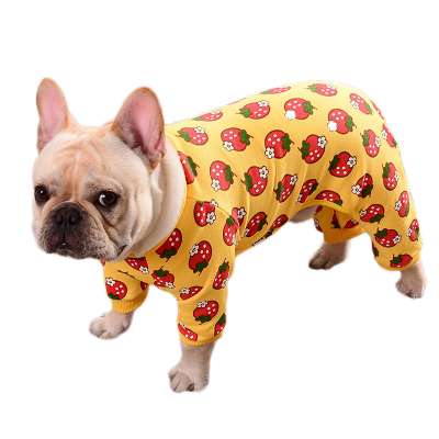 Autumn Winter Strawberry Small Dog Clothes Pajamas